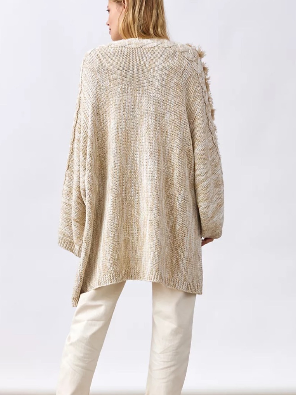NWT Anthropologie Braided-Sleeve Cardigan Sweater OS - Picture 6 of 11